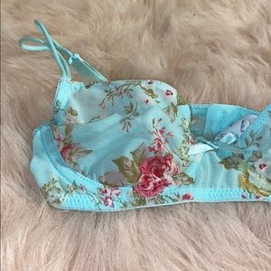 Unlined Floral Mesh Bra